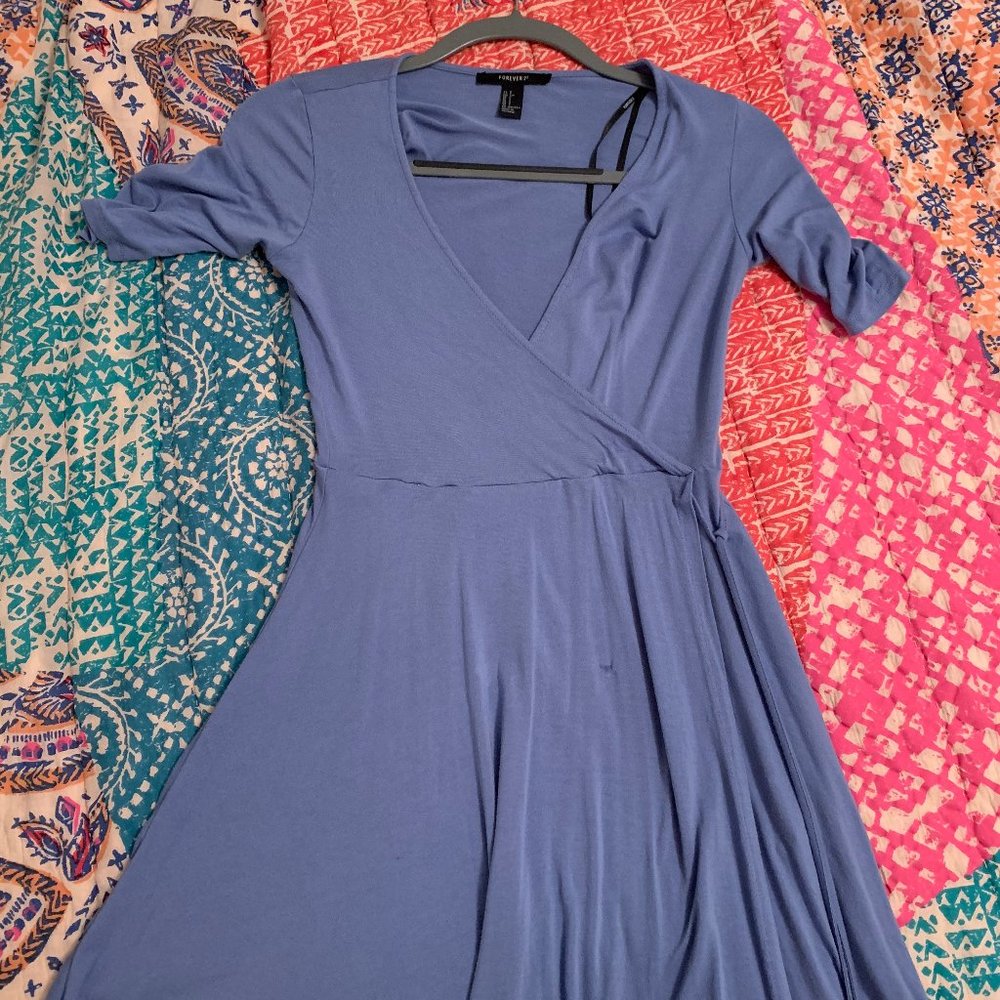 Blue wrap dress